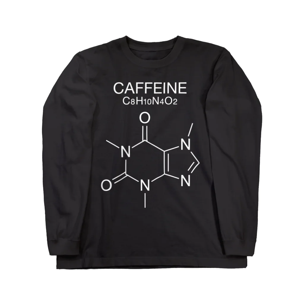 DRIPPEDのCAFFEINE C8H10N4O2 -カフェイン- 白ロゴ Long Sleeve T-Shirt