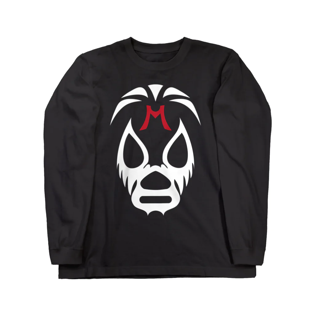 DRIPPEDのMIL MASCARAS MASK-ミル・マスカラスマスク 白ロゴ ロングスリーブTシャツ