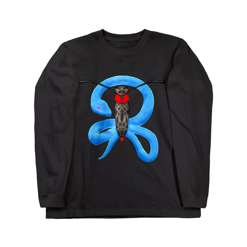 ゴマ団子の蛍と蛇(色違い) 롱 슬리브 티셔츠