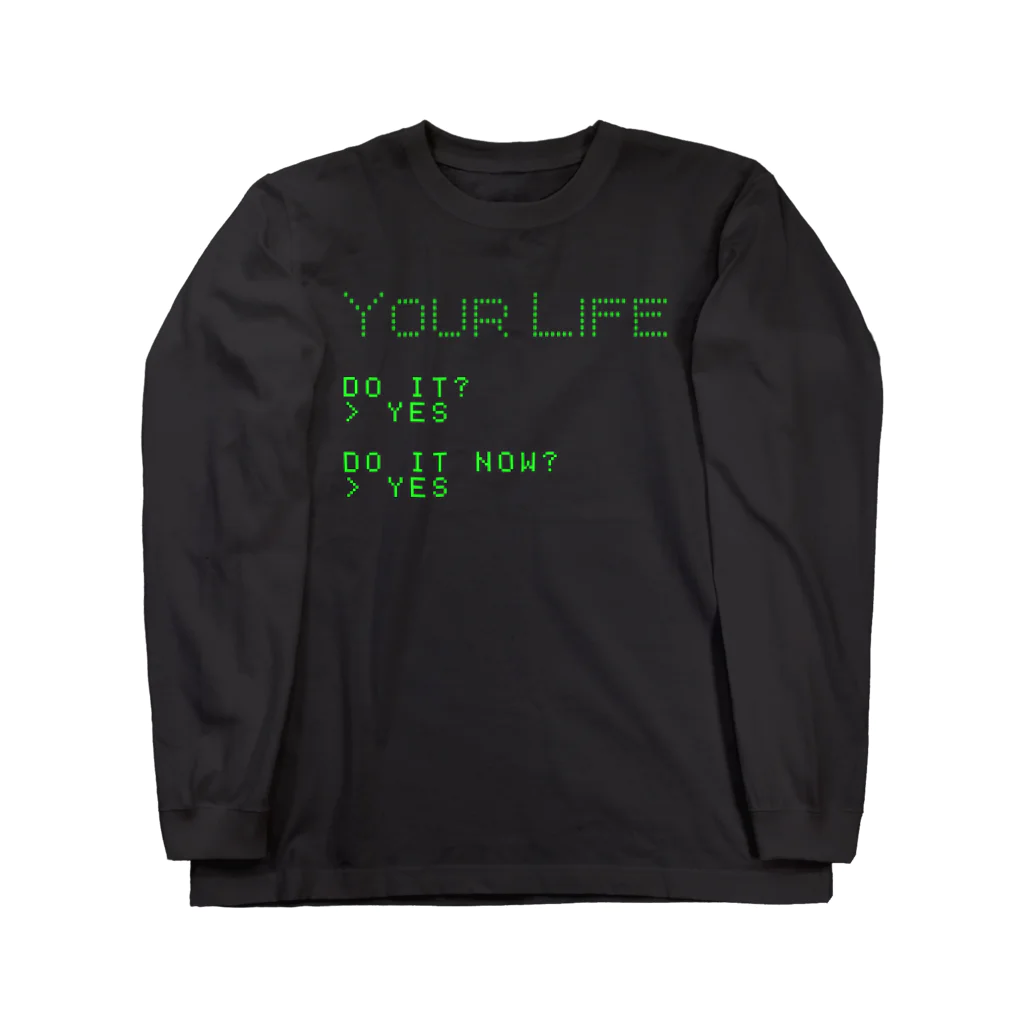 Flat Engine Suzuri ShopのYOUR LIFE ロングスリーブTシャツ