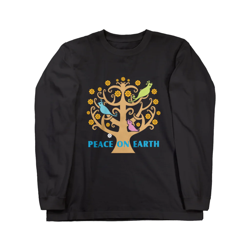 フェザーフレンズの鳥/Peace on Earthツリー Long Sleeve T-Shirt