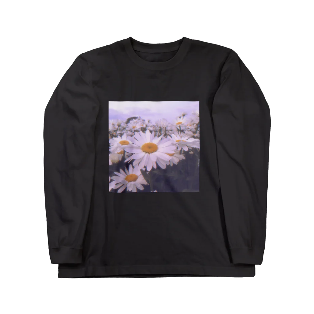 Haunted LabのWhite flowers 白いお花 ロングスリーブTシャツ