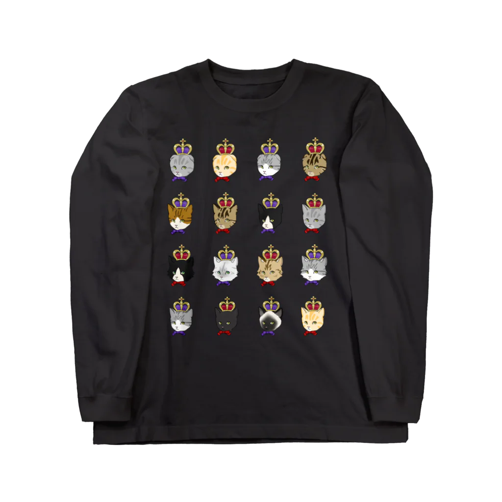 y.nyanmo やよにゃんもの王冠猫ちゃんズ　ロンT Long Sleeve T-Shirt