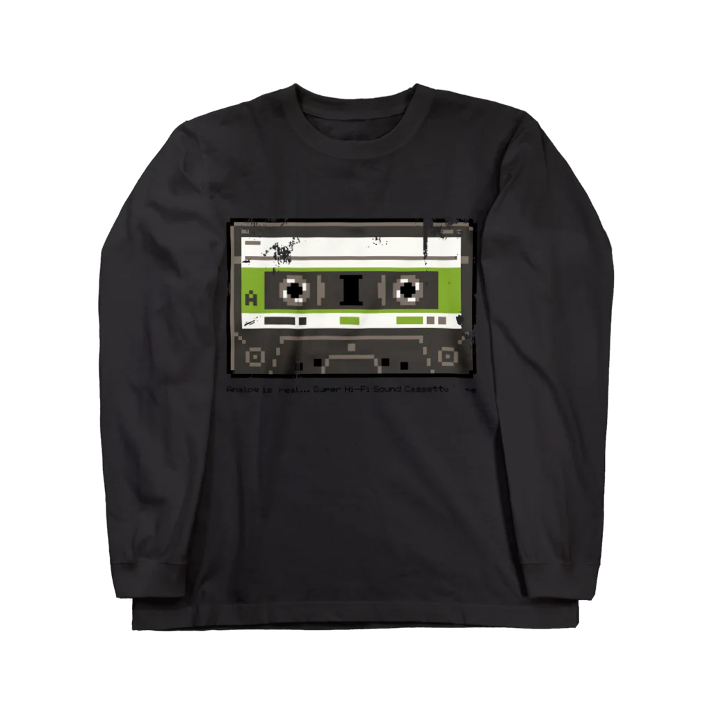 HEDZの巣 SUZURI店の"Analog is Real" CASSETTE TAPE Long Sleeve T-Shirt