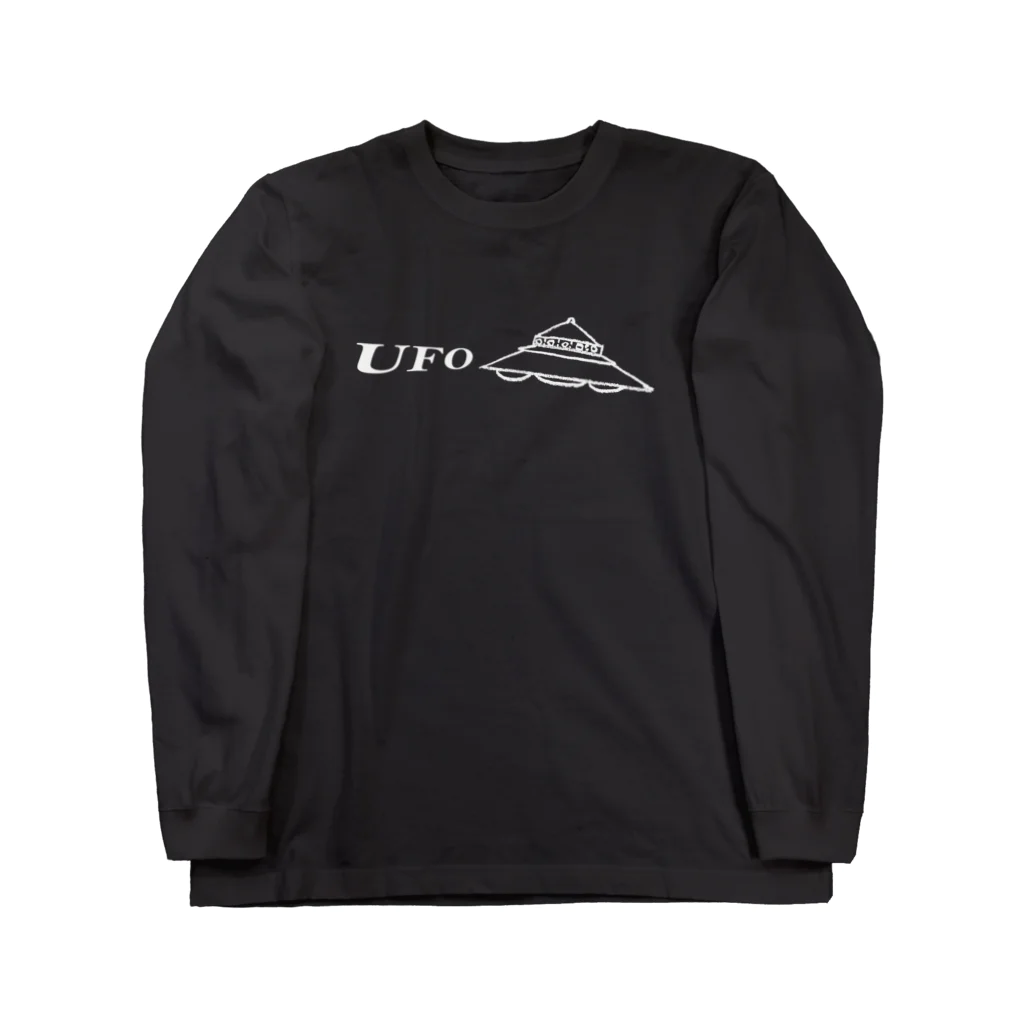 ミミコンブのUFO(再)白 ロングスリーブTシャツ