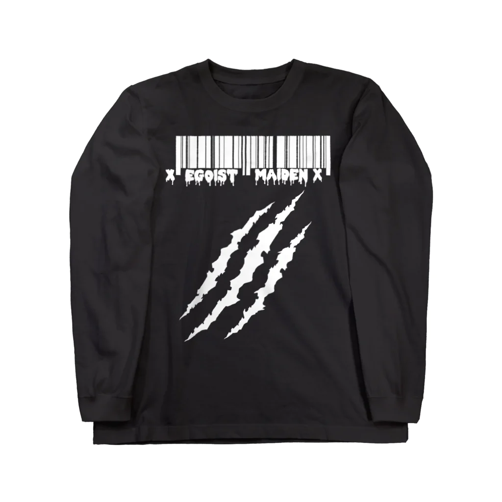 エゴイスト乙女のバックプリントあり　傷跡　白抜きver Long Sleeve T-Shirt