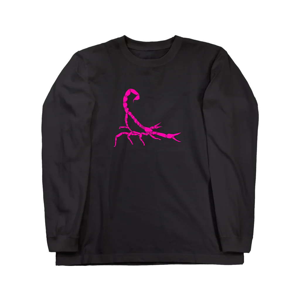 Sharp Bugsのデザートへアリースコーピオン Pink ロングスリーブTシャツ