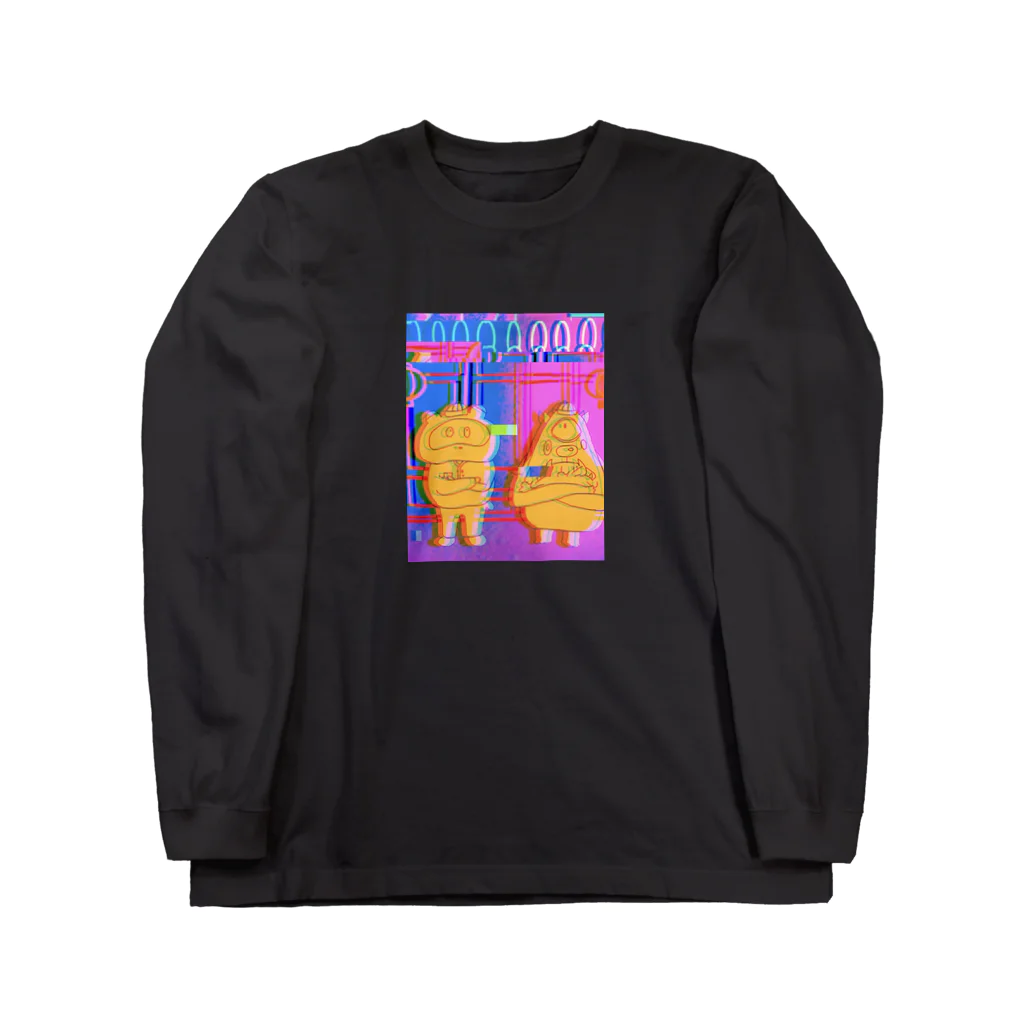 あし湯飯店  いやげ物POPUPの電脳タイガー Long Sleeve T-Shirt