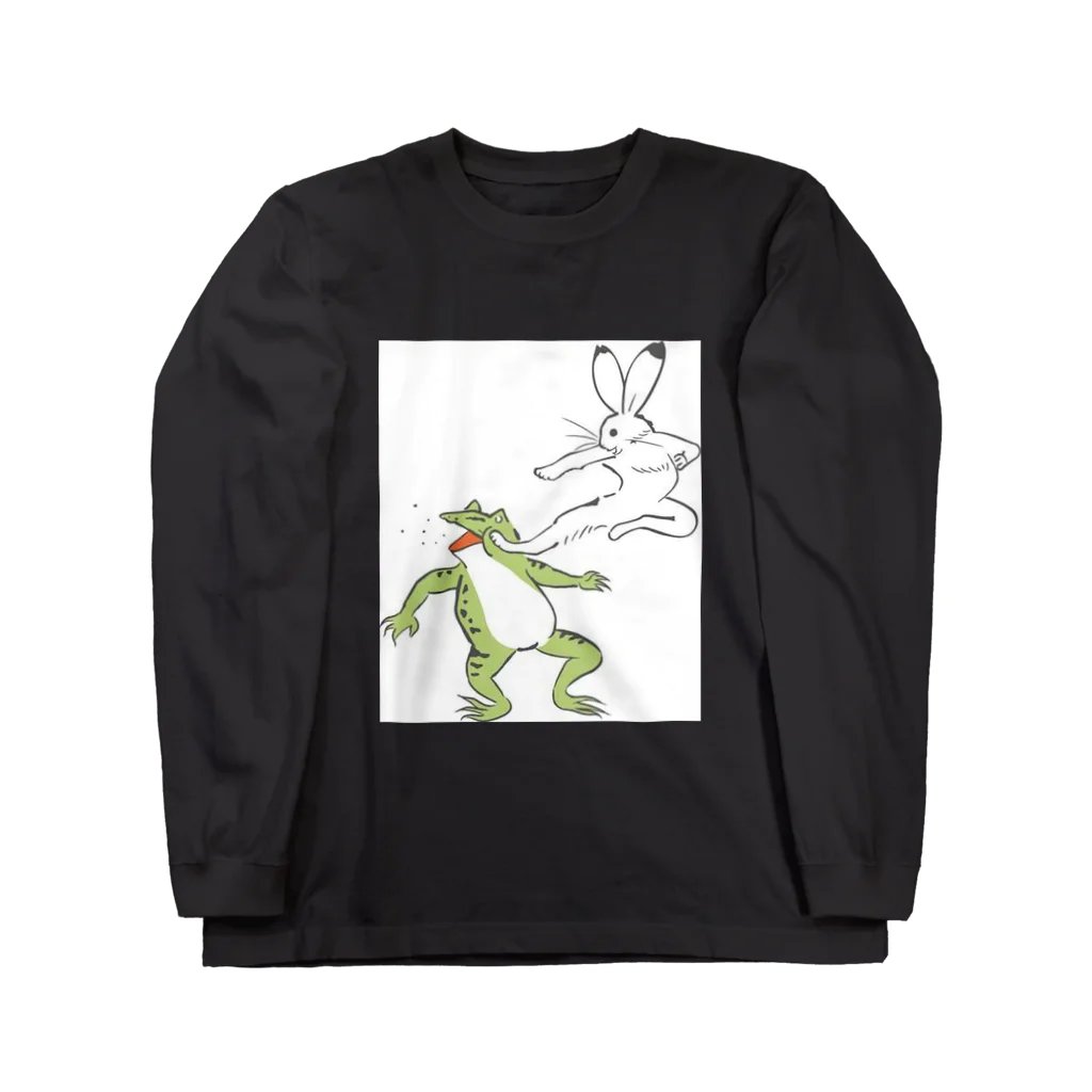 Herb Gardenの鳥獣戯画うさちゃんキック Long Sleeve T-Shirt