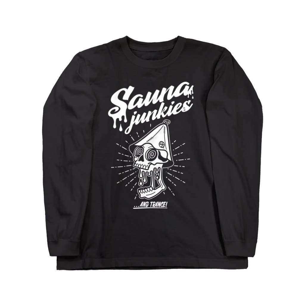 SAUNA JUNKIES | サウナジャンキーズのメルティー・スカル（白プリント） Long Sleeve T-Shirt