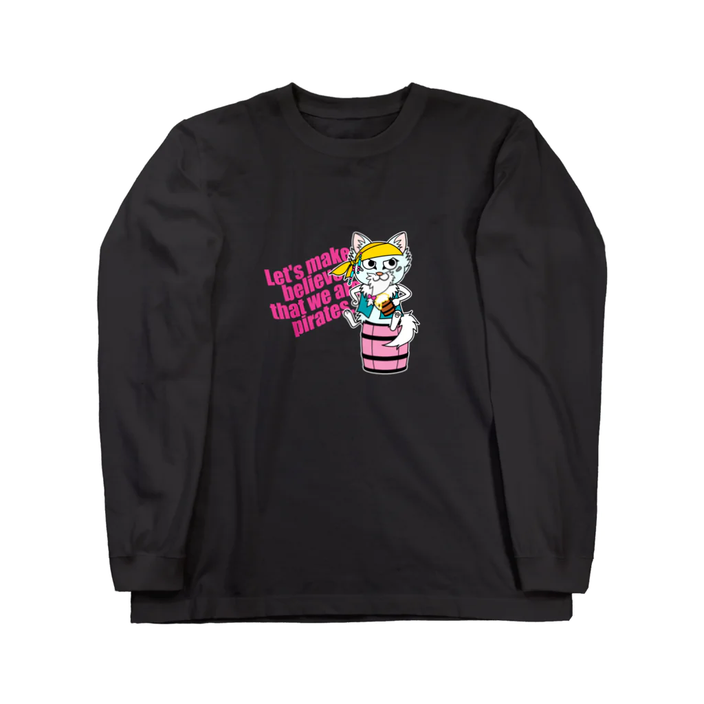 夜飯屋のトモの猫！海賊になる！！（濃色用） Long Sleeve T-Shirt