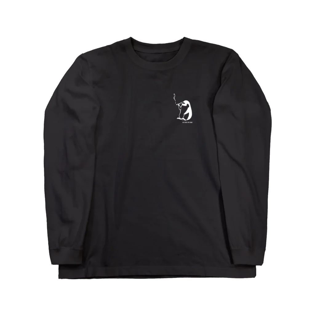 StarrySkyのいっぷくBLACKペンギン Long Sleeve T-Shirt