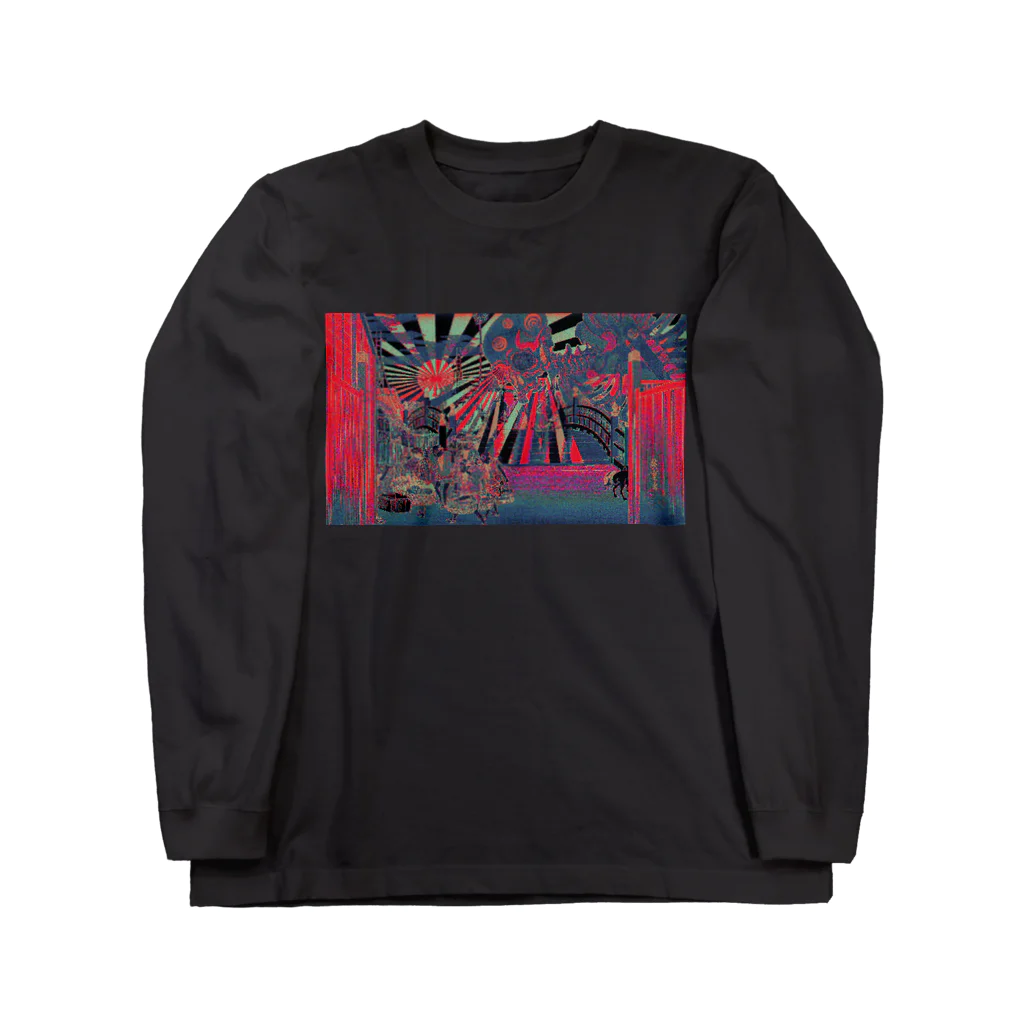 KIKI DOURAKUの浮世絵日本橋 Long Sleeve T-Shirt