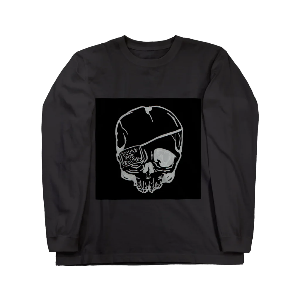 yuyuのBroken Skull black ver ロングスリーブTシャツ