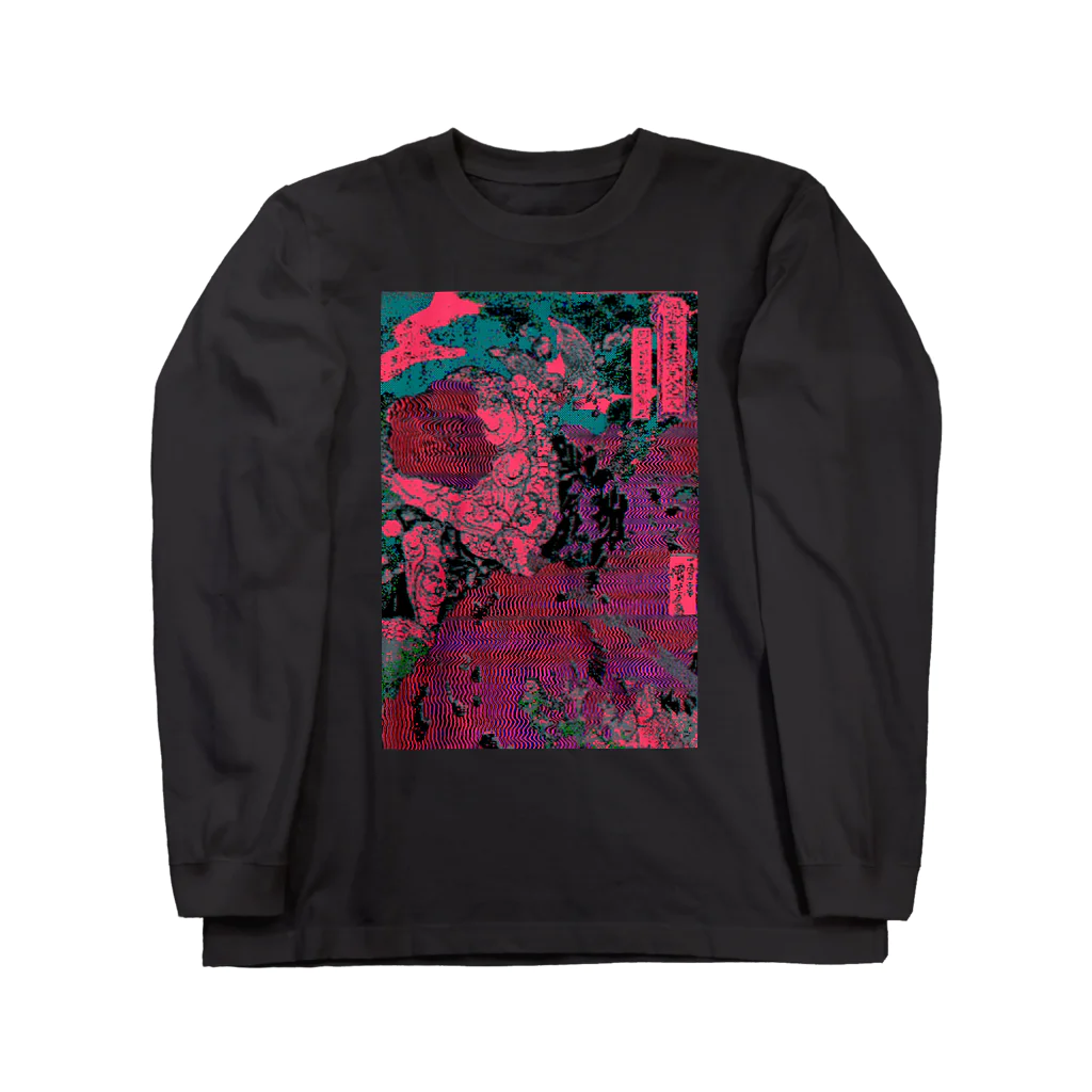 KIKI DOURAKUのGLITCH-武者UKIYOE ロングスリーブTシャツ