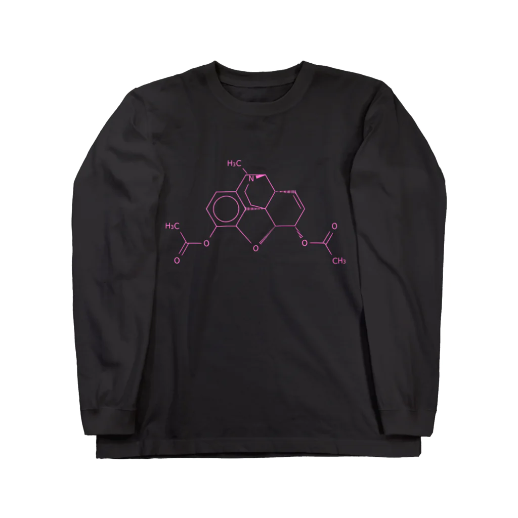 分子構造のヘロインの分子構造 ロングスリーブTシャツ