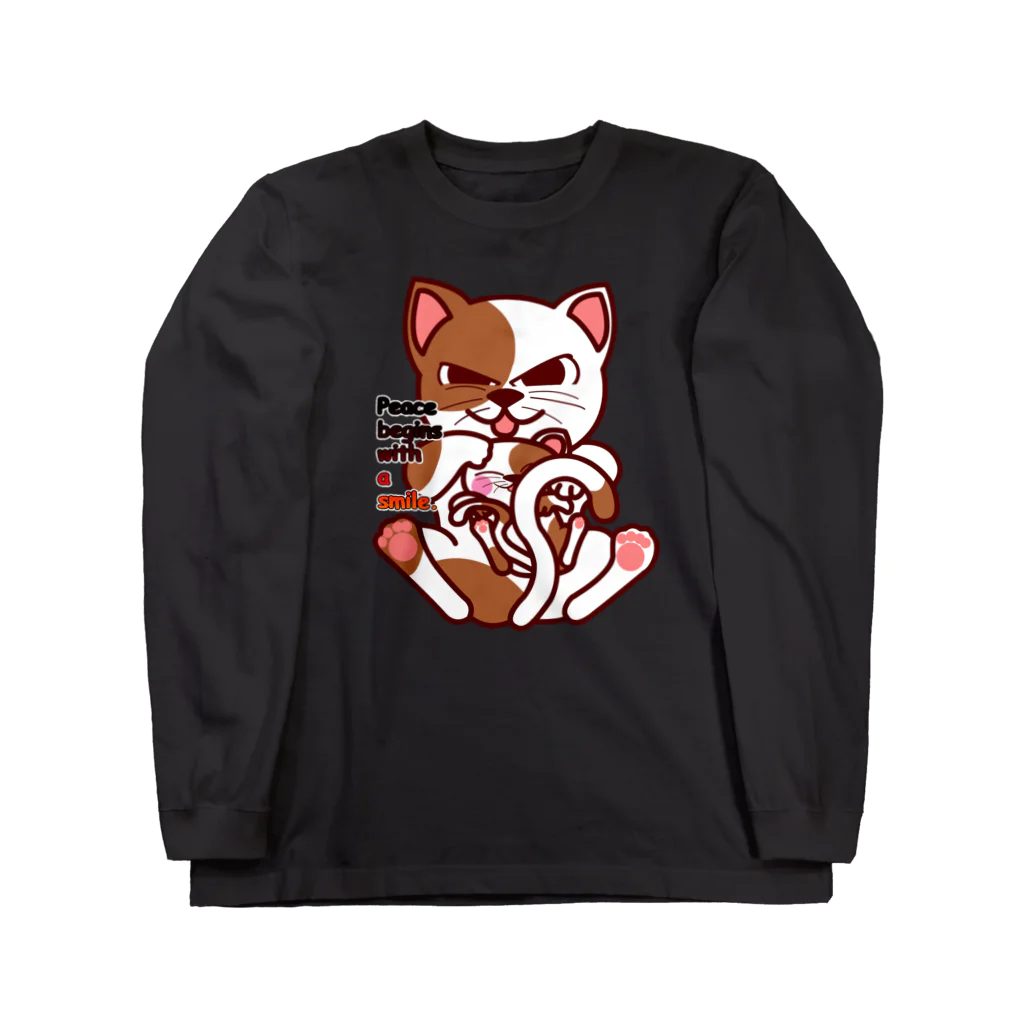 オリジナルデザインTシャツ　SMOKIN'のsmileCat ロングスリーブTシャツ