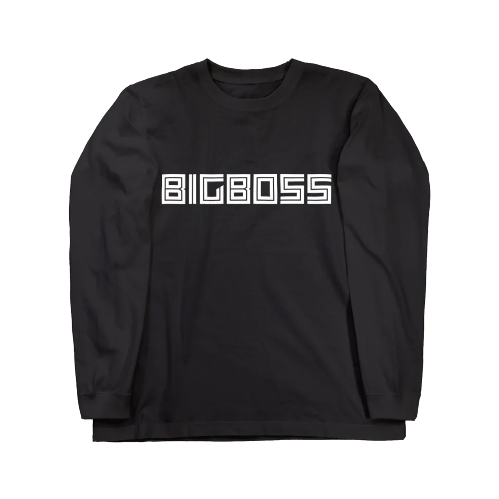 【何字ゃ文字屋】の「BIG BOSS」新ロゴ フォント 白文字 Long Sleeve T-Shirt