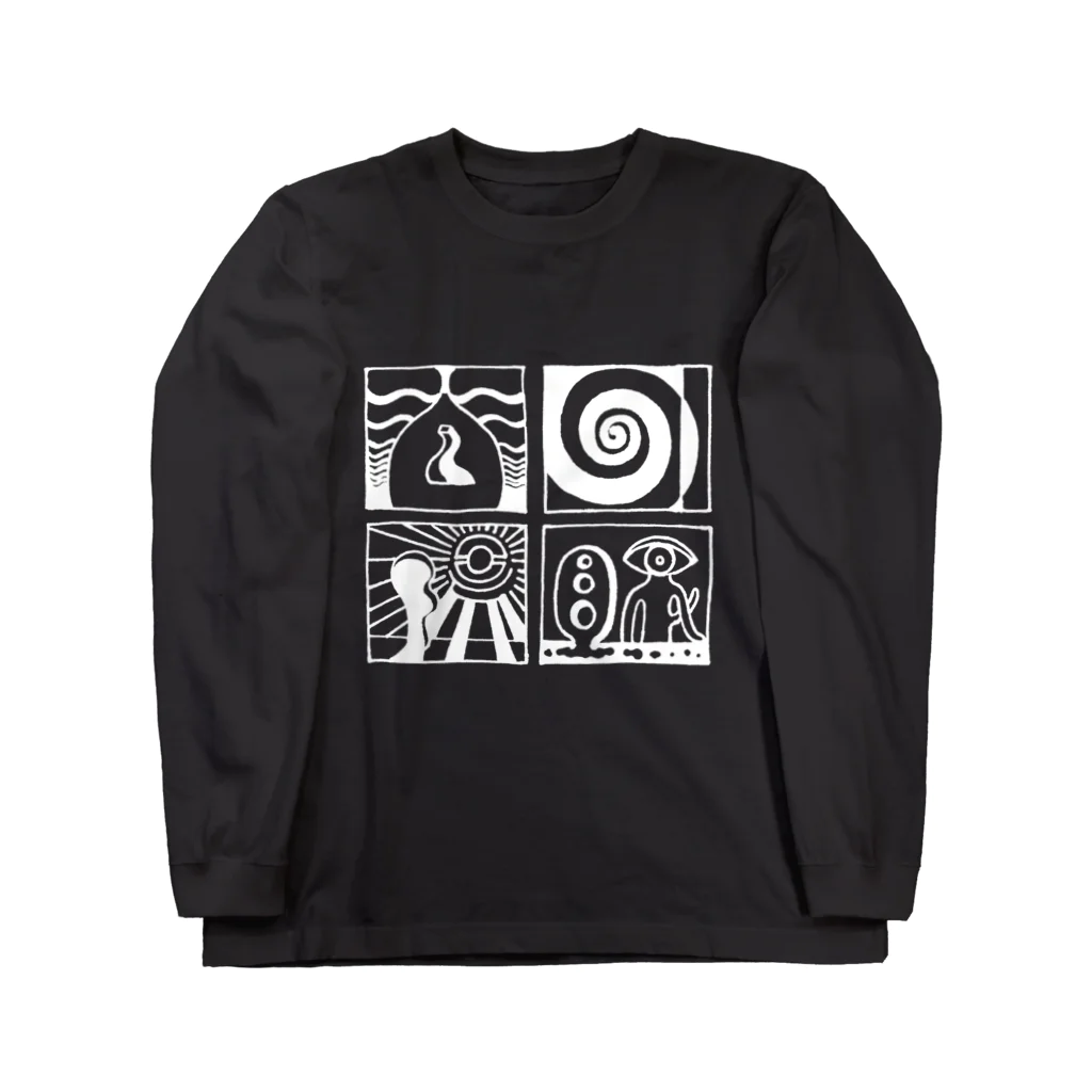 太陽の眼の太陽の眼 文字絵(白/前面) Long Sleeve T-Shirt