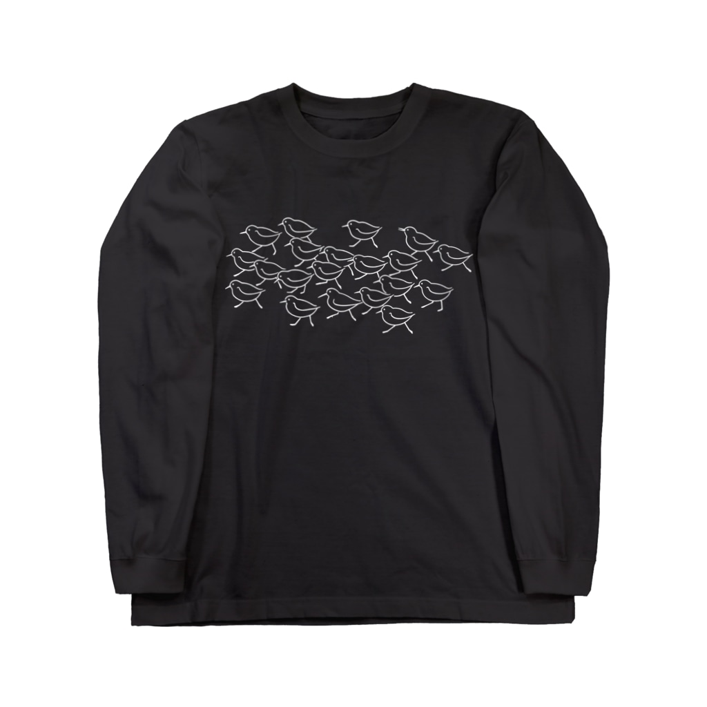 piro piro piccoloのミユビシギ19＋ハマシギ1　black（濃色用）  Long Sleeve T-Shirt