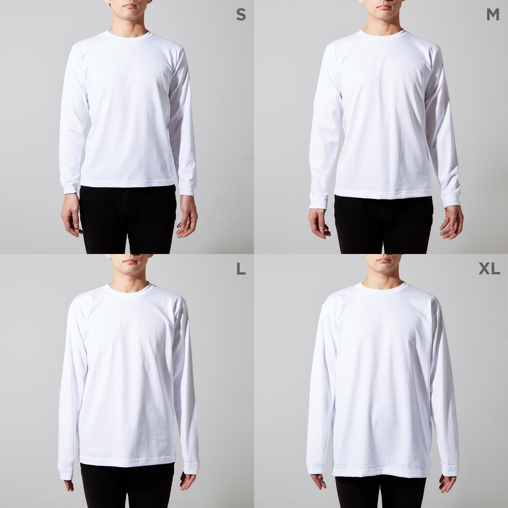 LalaHangeulの사랑~愛~ ハングルデザイン　バックプリント Long Sleeve T-Shirt: model wear (male)