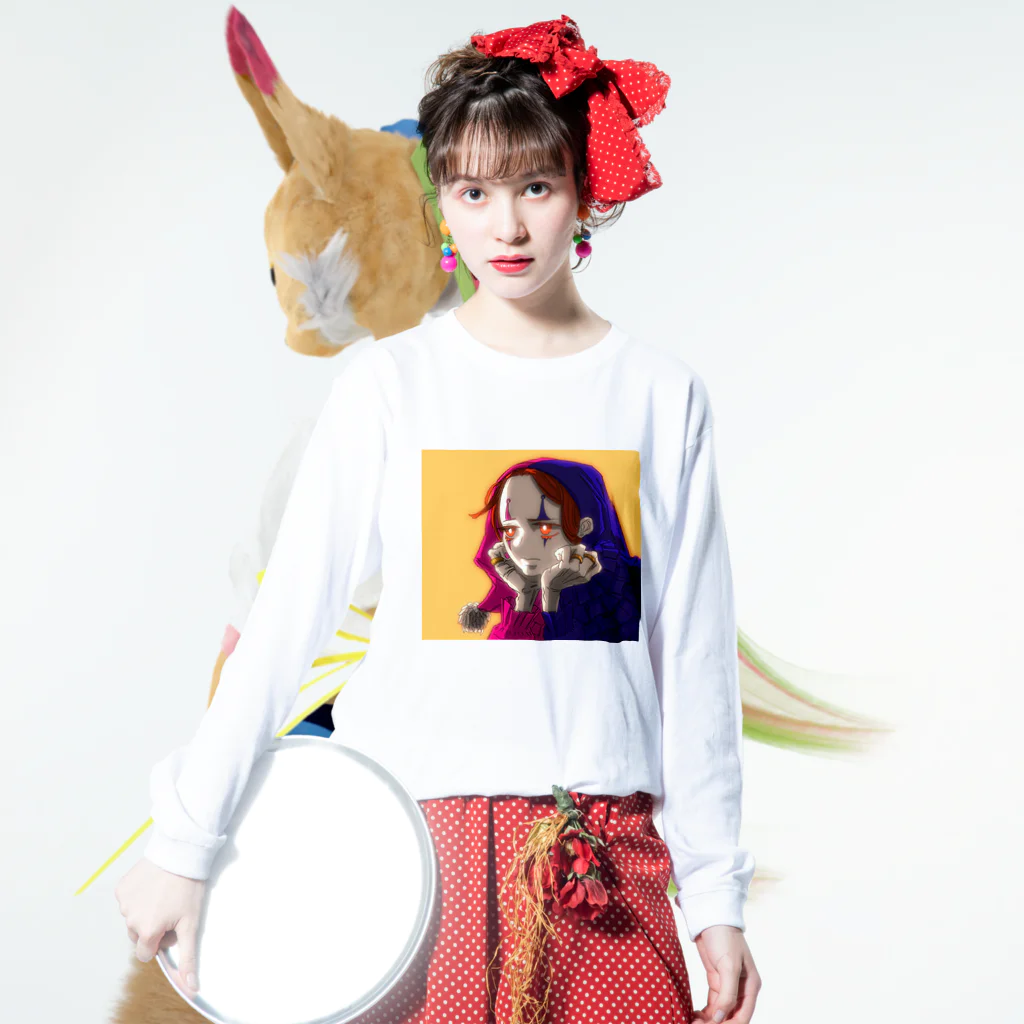 PeRo/N-roachのClown Long Sleeve T-Shirt :model wear (front)