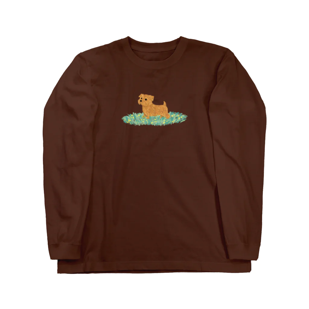 TOMOS-dogのノーフォークテリア ロングスリーブTシャツ