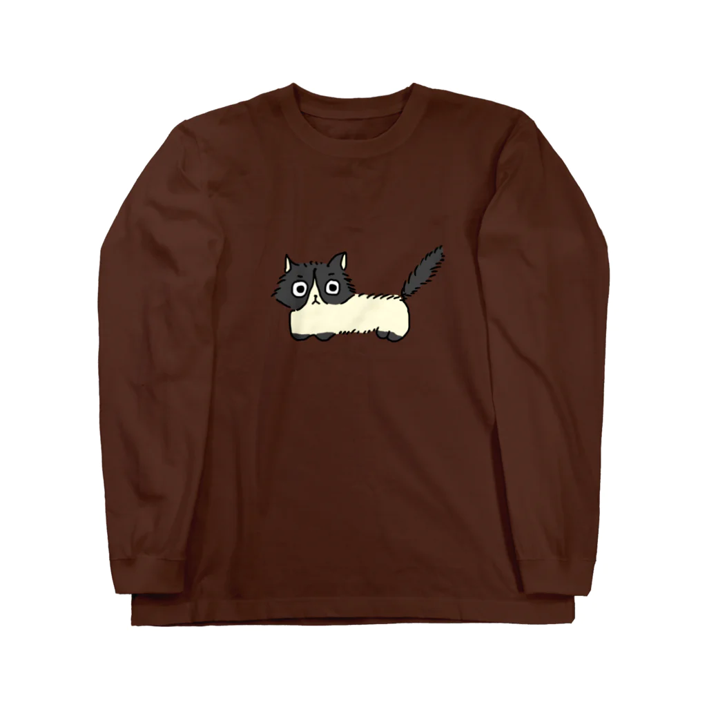 おもち屋さんの白黒ねこのうめ吉 Long Sleeve T-Shirt