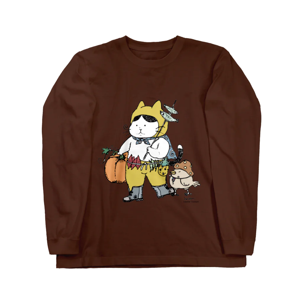 ほっかむねこ屋（アトリエほっかむ）の実りの秋ねこ（きのこねこ続編） Long Sleeve T-Shirt