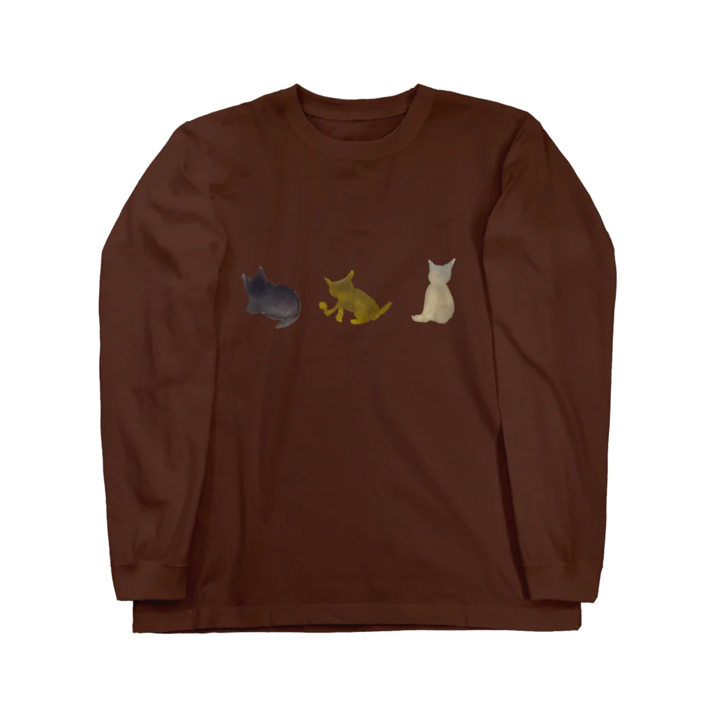 WAMI ARTの猫迷彩グリーンベース Long Sleeve T-Shirt