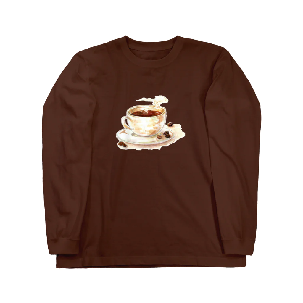 志瓜のSUZURIのカフェの珈琲 ロングスリーブTシャツ