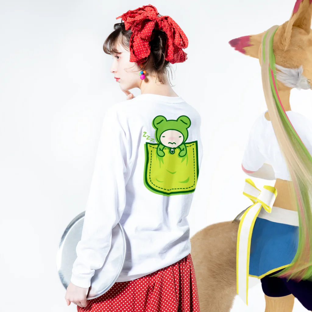 AURA_HYSTERICAのFrog_in_the_Pocket ロングスリーブTシャツの着用イメージ(裏面・袖部分)