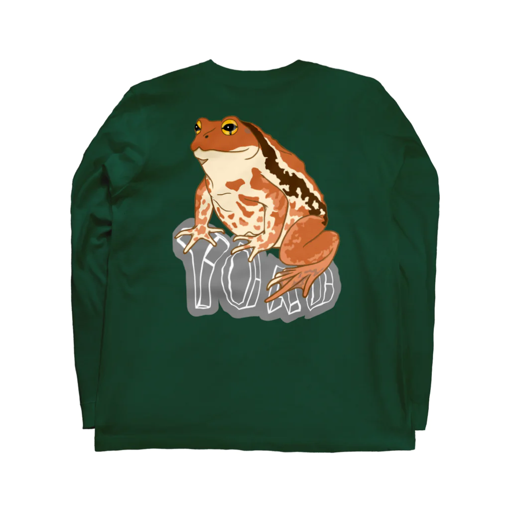 LalaHangeulのTOAD (ヒキガエル) 英字バージョン　バックプリント ロングスリーブTシャツの裏面