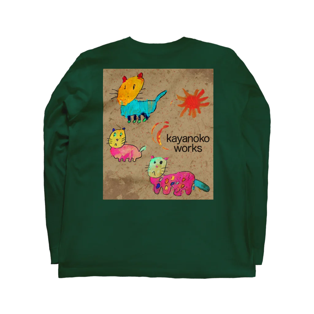 kayanoko worksの可愛い〜猫ちゃん（バックプリント） Long Sleeve T-Shirt :back