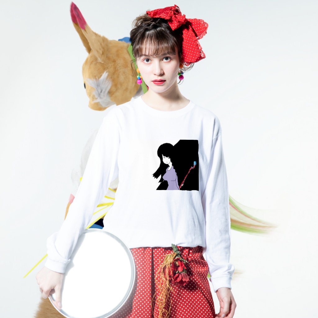 水草の魔女03 Long Sleeve T-Shirt :model wear (front)