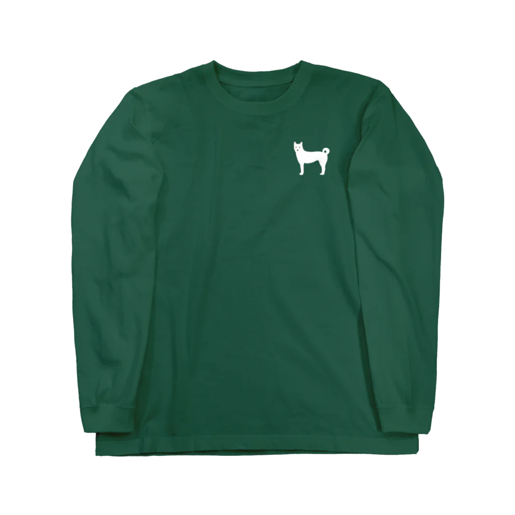 ゆいたっく／犬イラストの紀州(ワンポイント) Long Sleeve T-Shirt