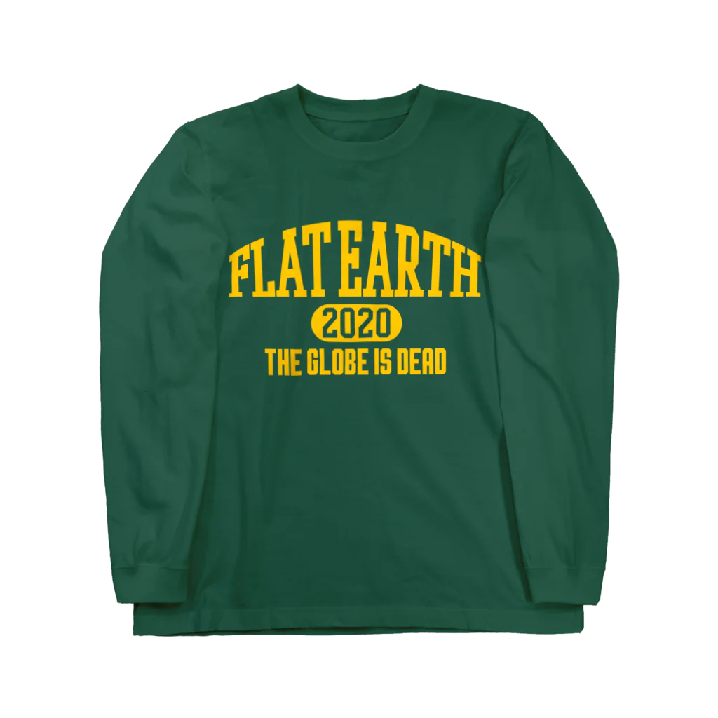 Mappila SHOPのカレッジ風(ミシガンカラー)　フラットアース FLATEARTH ロングスリーブTシャツ