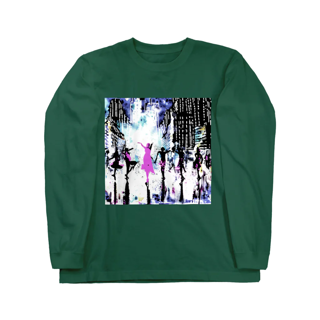 Moichi Designs Shop-2023のnew york dancer Long Sleeve T-Shirt