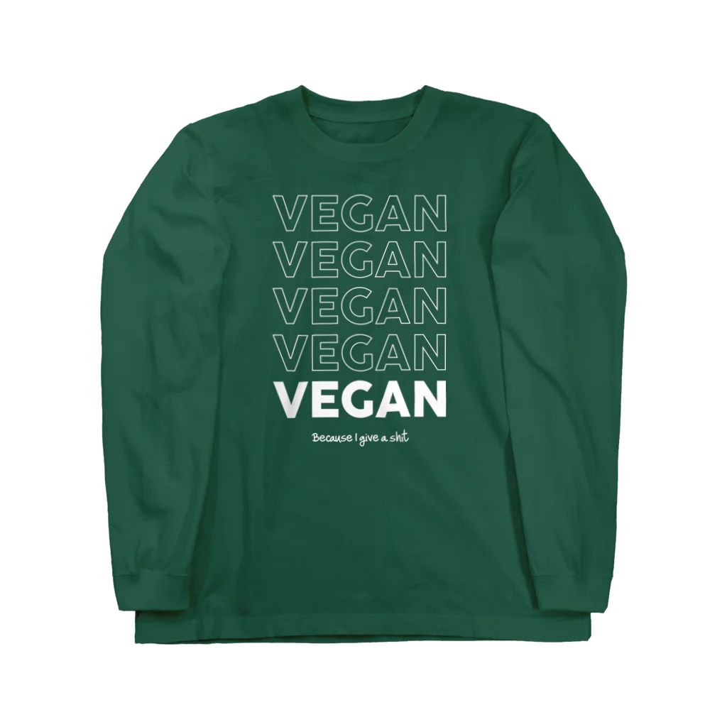 Let's go vegan!のBecause I give a **** ロングスリーブTシャツ