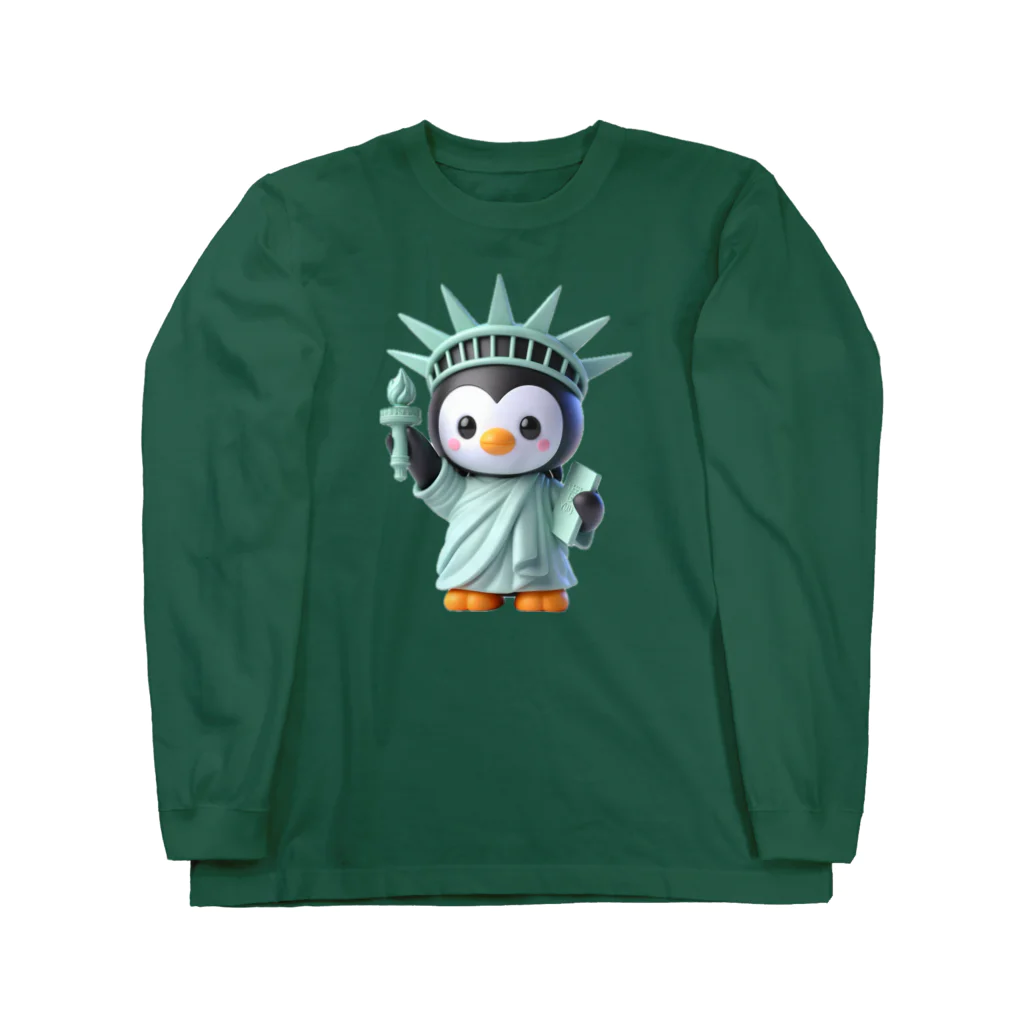 JUPITERの自由のペンギン像 ロングスリーブTシャツ