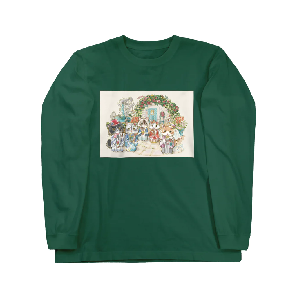 猫のきぬくんのお店のベーカリーこげまるスタッフ御一行様 Long Sleeve T-Shirt