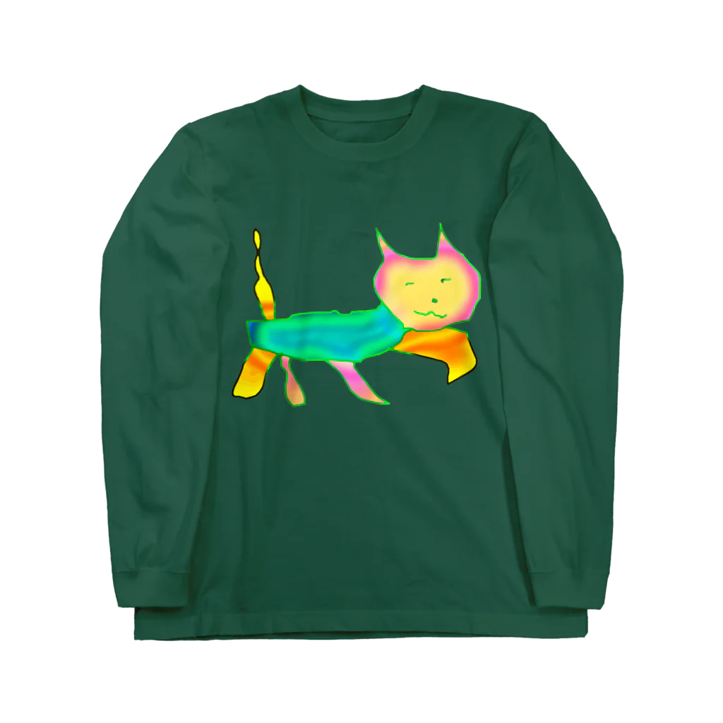 水草の覚醒した 猫マン２ Long Sleeve T-Shirt