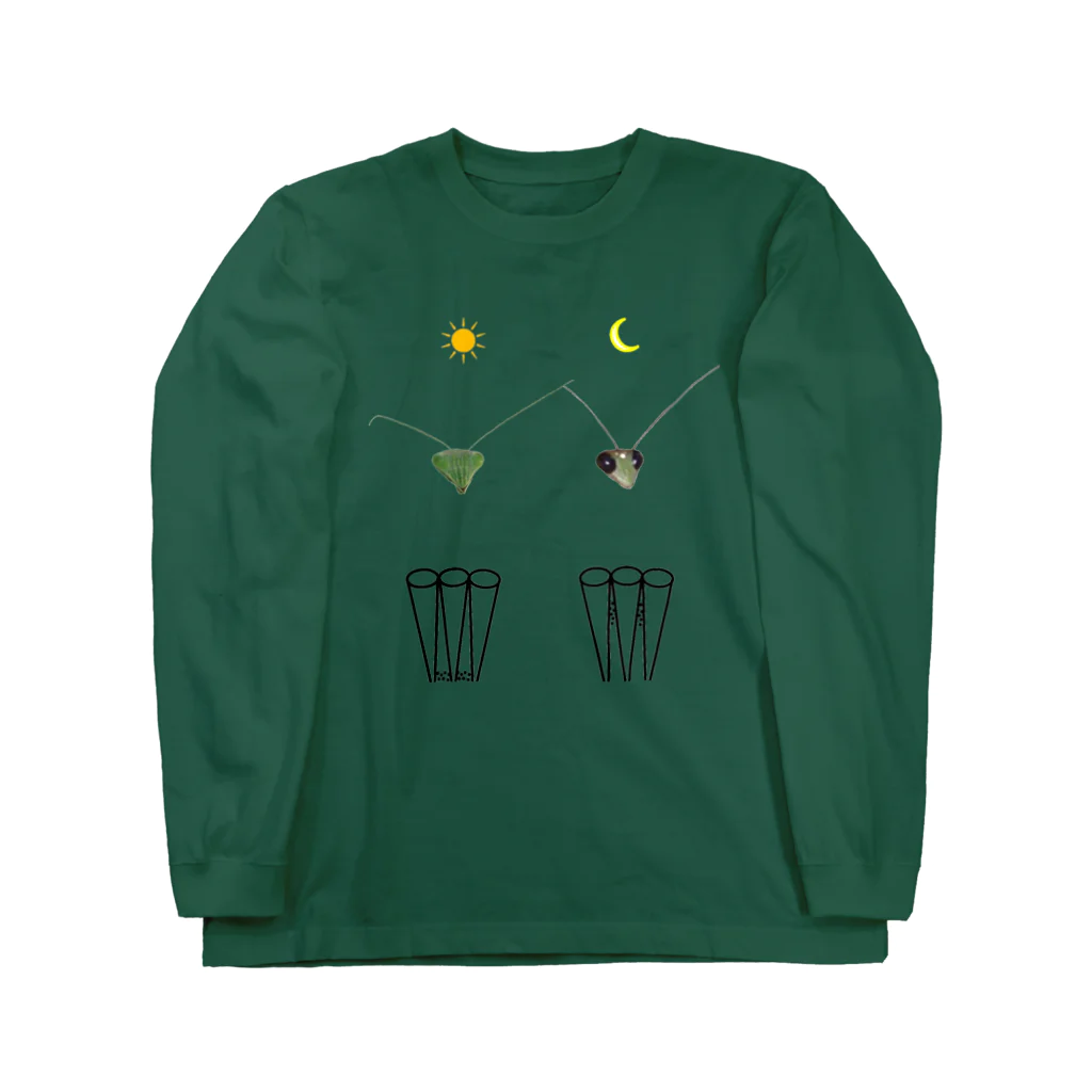 L_arctoaのカマキリの昼と夜の複眼（絵文字、背景透過ver） Long Sleeve T-Shirt