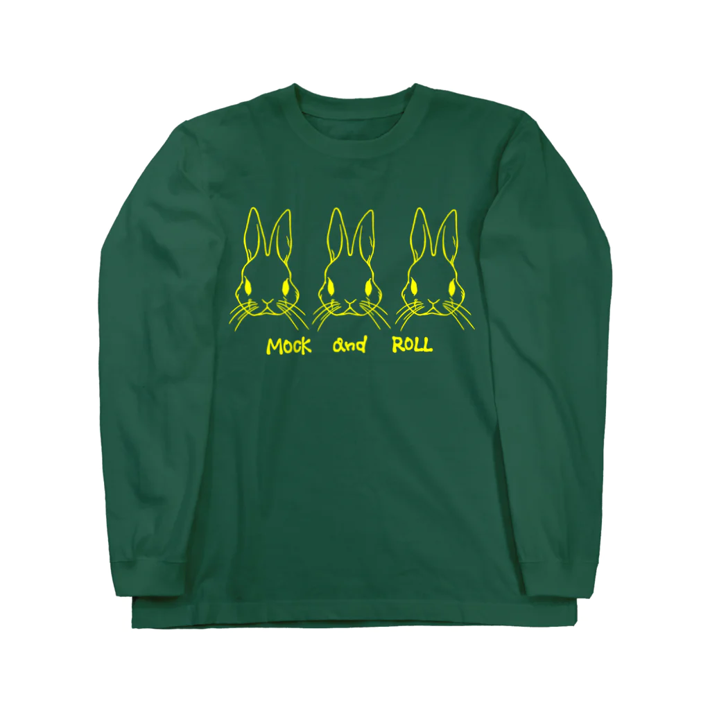 Mock’n Rollの3連うさぎ YELLOW Long Sleeve T-Shirt