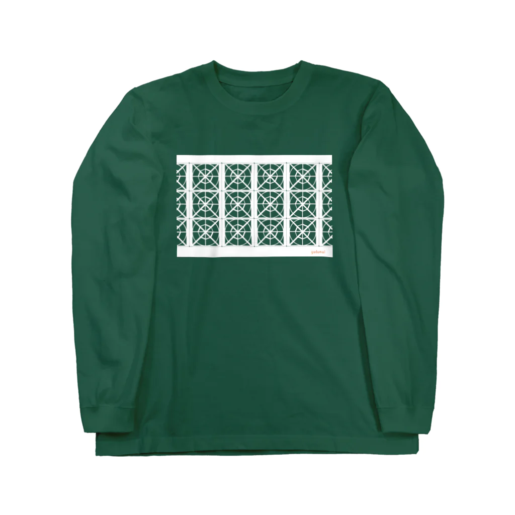 ガジュマルの箱の花ブロック•シークワーサー①｜Image of Block WALL at Okinawa Long Sleeve T-Shirt