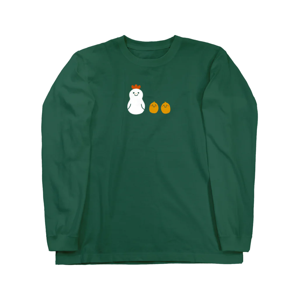 みやつち やえのにわとりとひよこ(片面デザイン) Long Sleeve T-Shirt