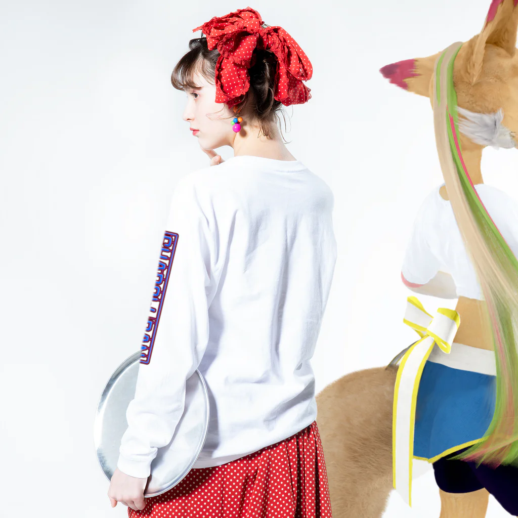 TakahashiAyuta（AUN）のSHADOW-BAN（紫） ロングスリーブTシャツの着用イメージ(裏面・袖部分)