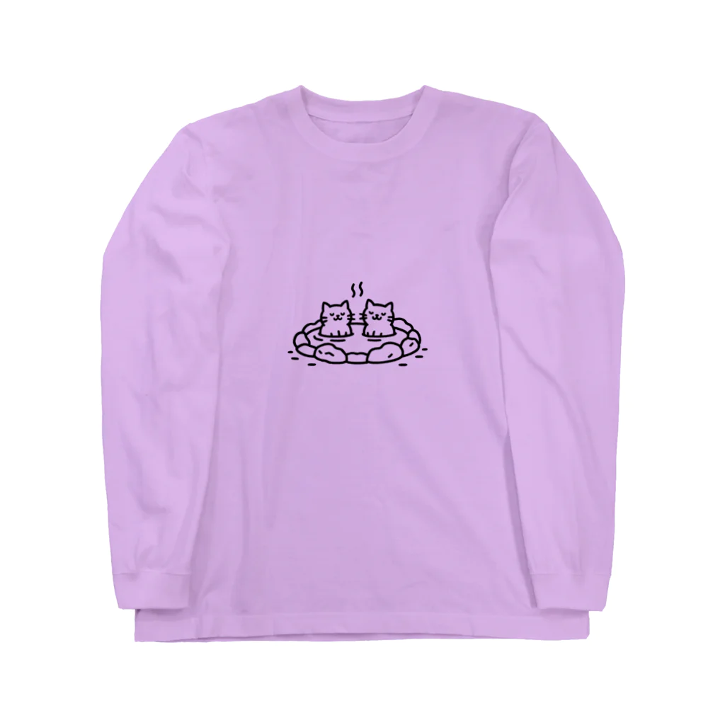 ねこ鉄道の温泉猫 Long Sleeve T-Shirt