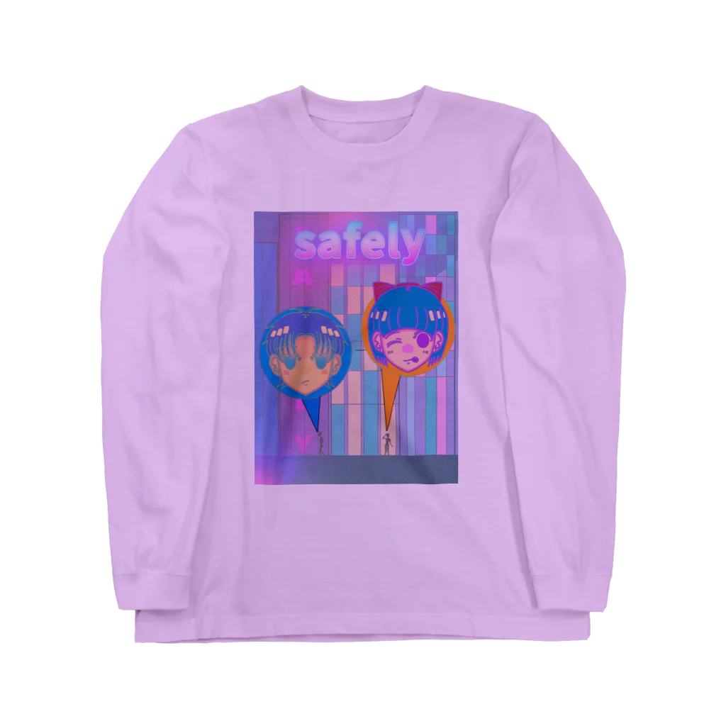 Safelyのネオンレトロシティー Long Sleeve T-Shirt