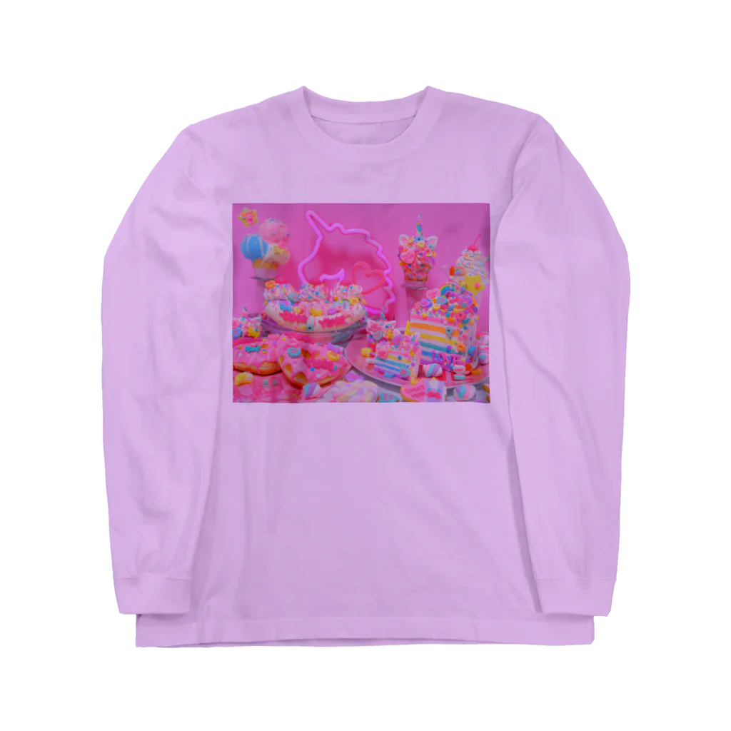 fancy fake sweets Marianne☆のユニコーンスイーツ💘 ロングスリーブTシャツ